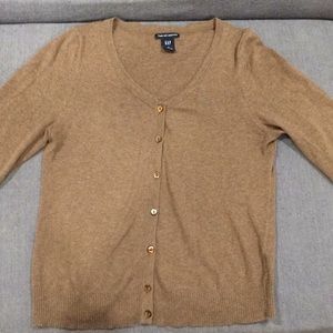 Gap Light Brown Cashmere Half-Sleeve Cardigan